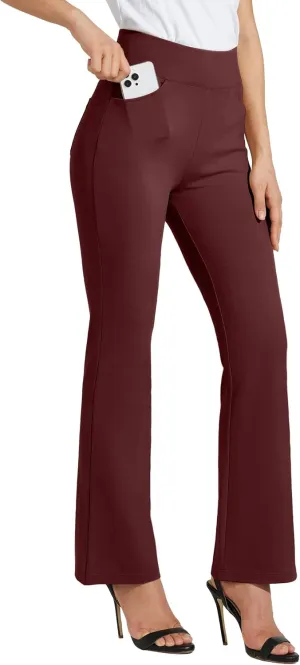 Willit Women's Yoga Dress Pants Bootcut Work Slacks Stretch Office Casual Flare Pants Petite/Regular 4 Pockets 28"/30"