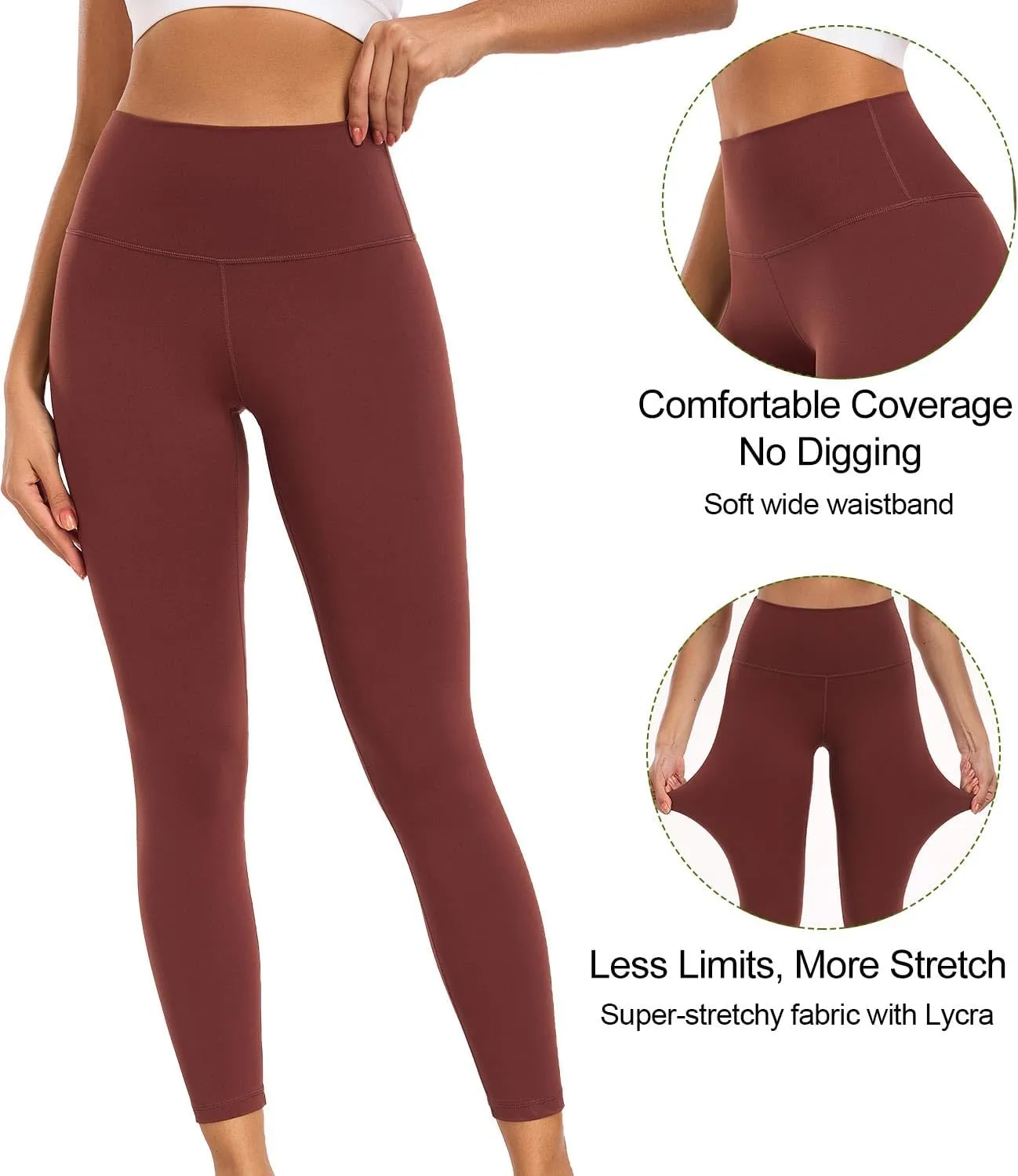 wirarpa Women's Yoga Leggings High Waisted Soft Lounge Legging 25" Running Pilates Yoga Pants for Women