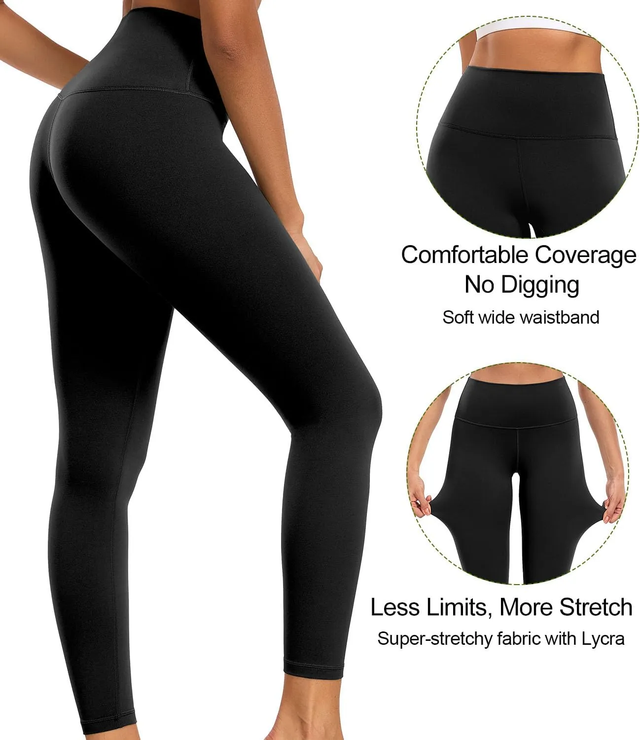 wirarpa Women's Yoga Leggings High Waisted Soft Lounge Legging 25" Running Pilates Yoga Pants for Women
