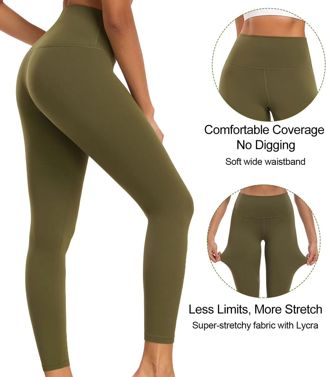 wirarpa Women's Yoga Leggings High Waisted Soft Lounge Legging 25" Running Pilates Yoga Pants for Women