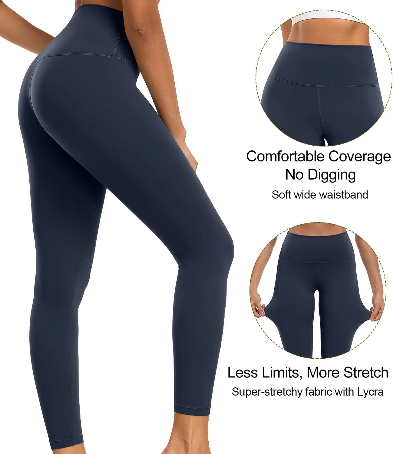 wirarpa Women's Yoga Leggings High Waisted Soft Lounge Legging 25" Running Pilates Yoga Pants for Women