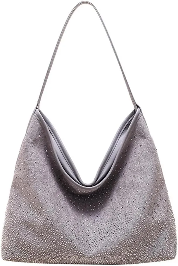 Women Hobo Shoulder Bags Rhinestone Large Purse and Handbags Sparkly Tote Bag