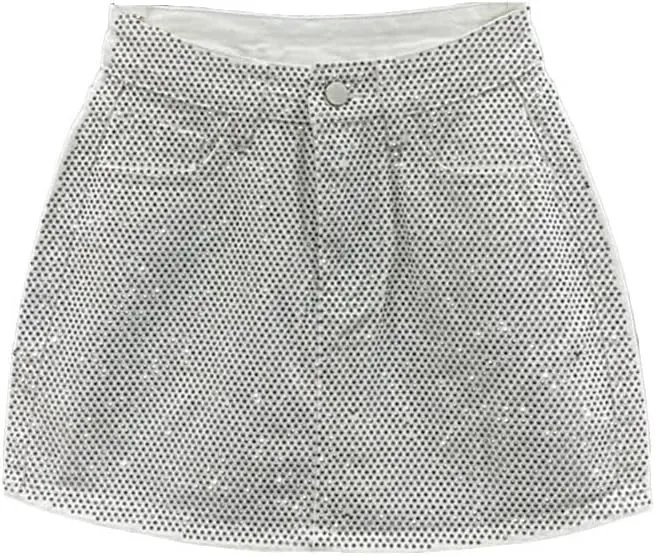 Women Jean Mini Skirt Pink Denim Short Pantskirt High Waisted Slimming Hip-Wrapped Skirts