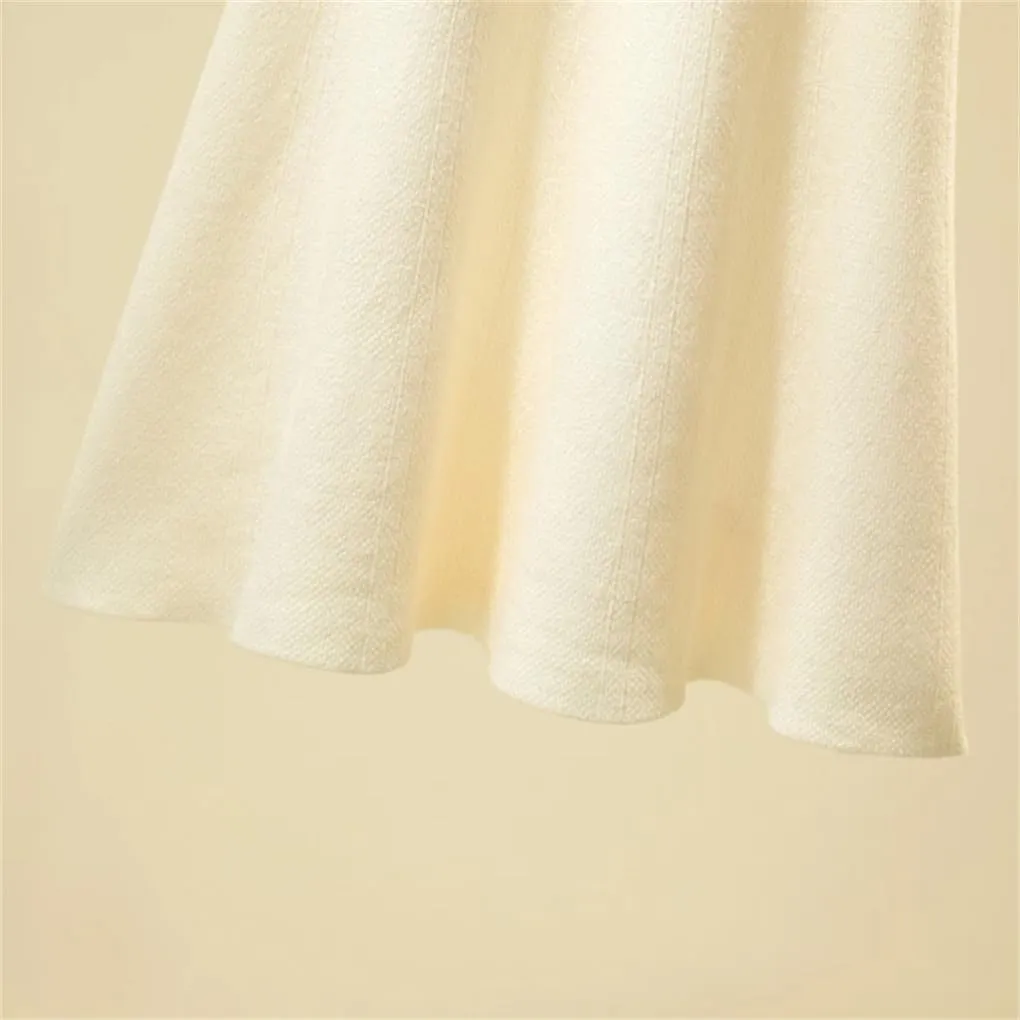 Women Knitted Midi Skirt Women High Waist Pleated Skirts Slim A Line Skirt Casual Solid Skirt