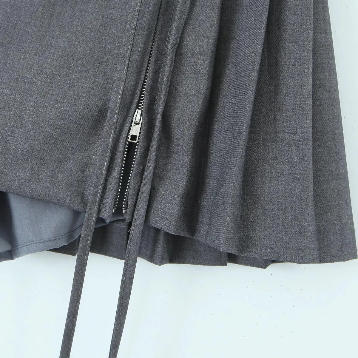 Women Pleated Skirts Womens Mini Shorts Drawstring Mini Skirt Lace Bow Zip Up Skirt