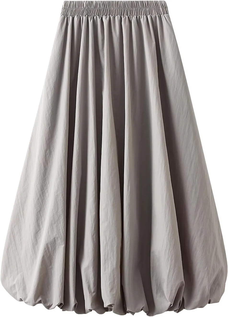 Women Y2k Bubble Maxi Skirt Midi Waist Flowy Balloon Skirt A Line Long Pleated Skirt Casual Ruffle Midi Skirt