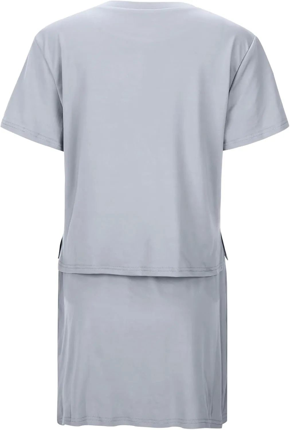 Womens Casual Summer 2 Piece Short Skirt Sets Short Sleeve Tshirt and Tennis Skort Dressy Matching Washable Skirt