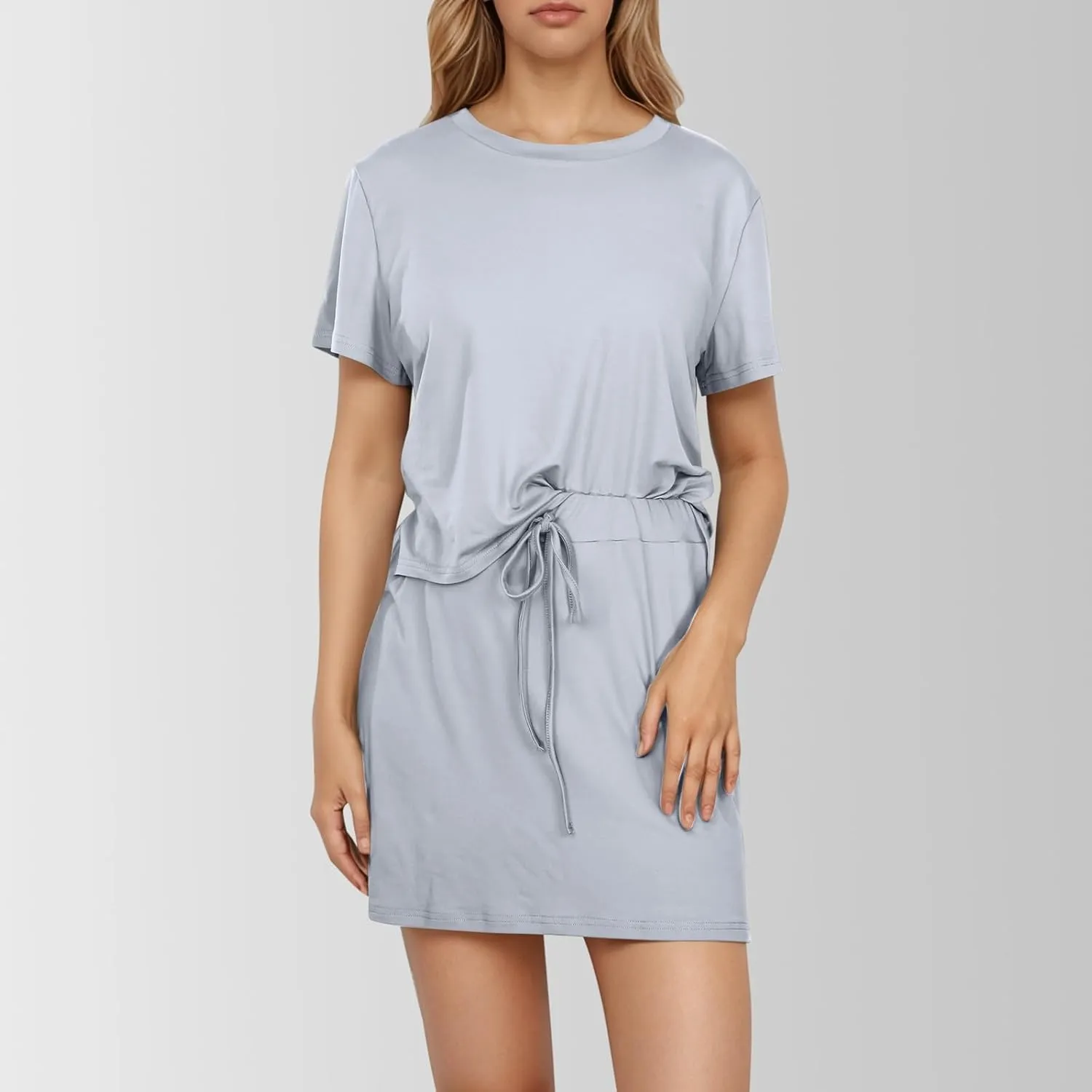 Womens Casual Summer 2 Piece Short Skirt Sets Short Sleeve Tshirt and Tennis Skort Dressy Matching Washable Skirt