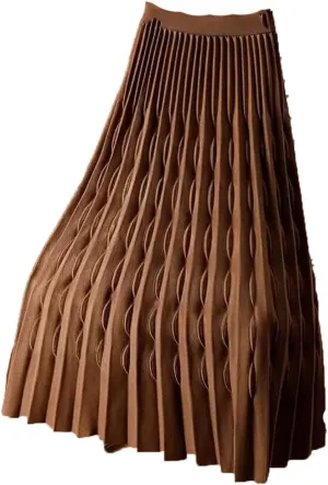 Women's Fashion Spring Autumn Elegance Solid High Waist Women's Lace Pleated Skirts