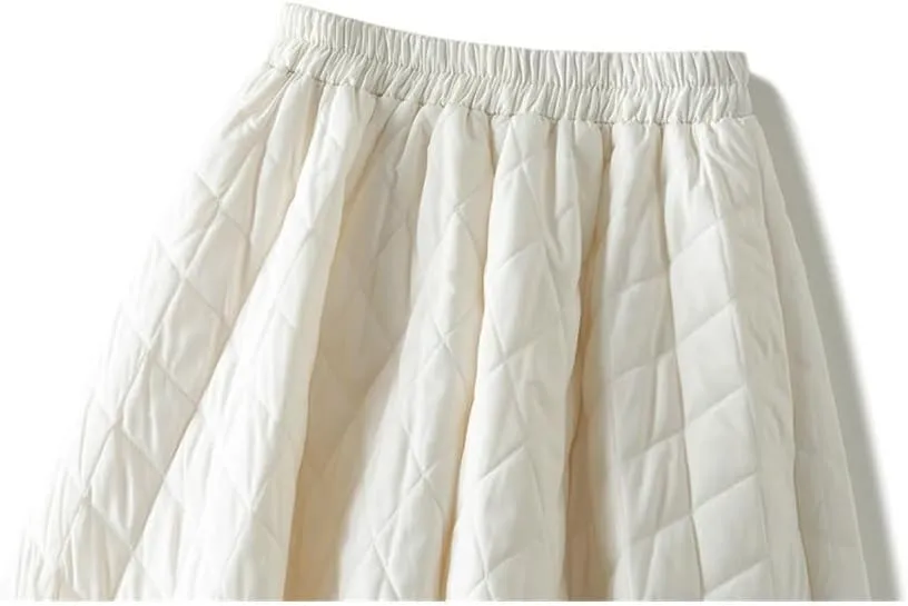 Women's Fashionable Casual Plaid High Waisted Elastic Pleated Elegant Autumn and Winter A-line Skirt