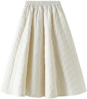 Women's Fashionable Casual Plaid High Waisted Elastic Pleated Elegant Autumn and Winter A-line Skirt