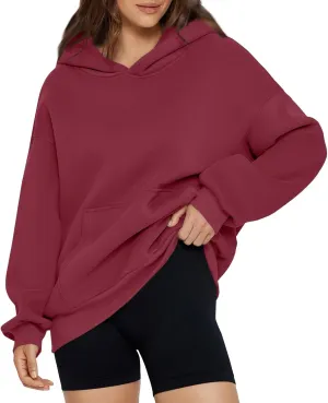 Womens Hoodies Y2k Preppy Oversized Sweatshirt Hooded Fleece Pullover Loose Fit Cute Comfort Hoodie with Pockets