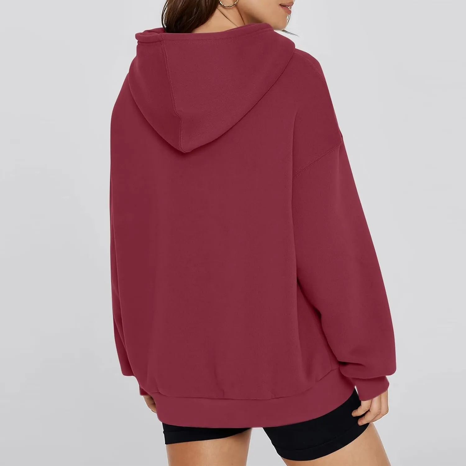 Womens Hoodies Y2k Preppy Oversized Sweatshirt Hooded Fleece Pullover Loose Fit Cute Comfort Hoodie with Pockets
