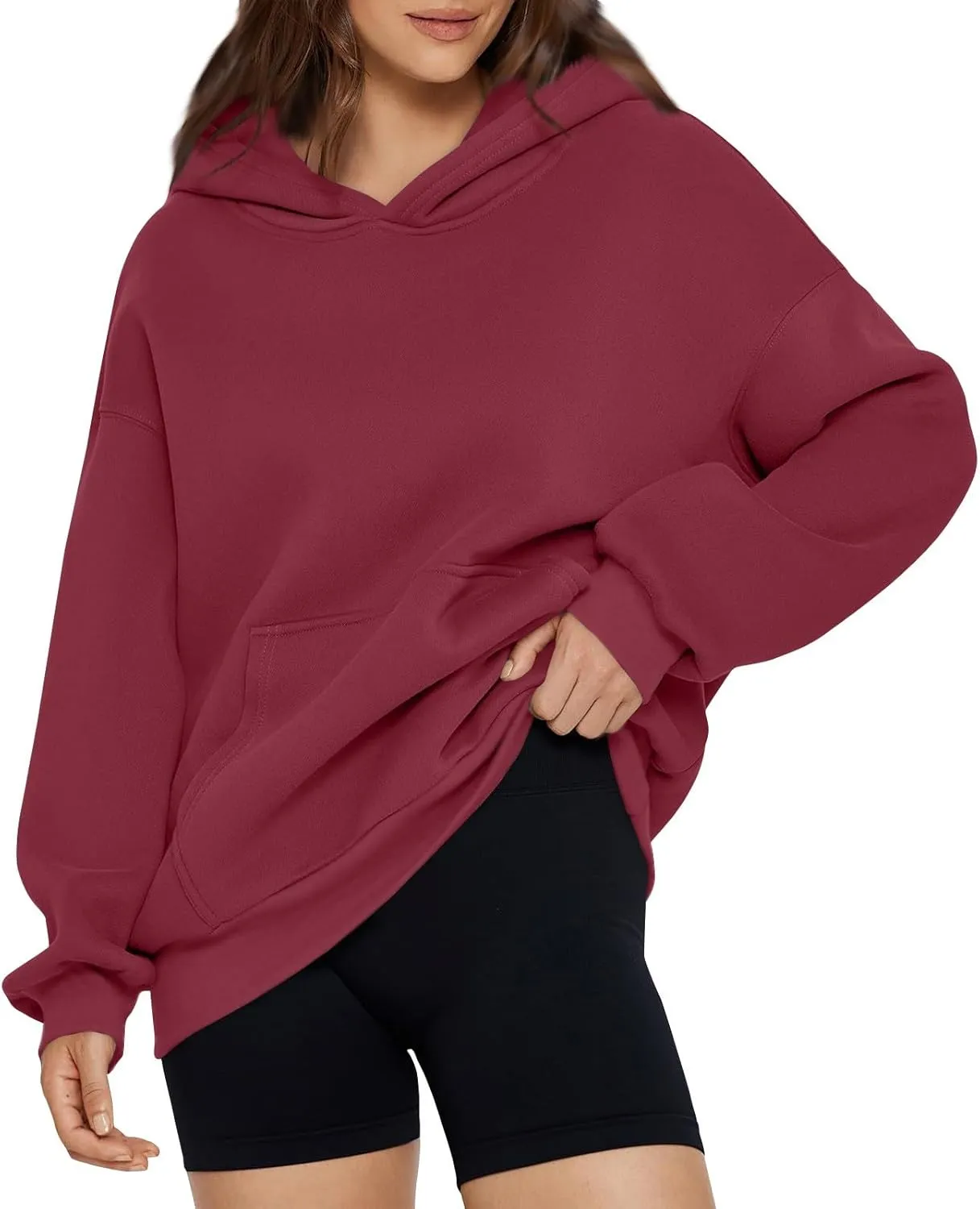 Womens Hoodies Y2k Preppy Oversized Sweatshirt Hooded Fleece Pullover Loose Fit Cute Comfort Hoodie with Pockets