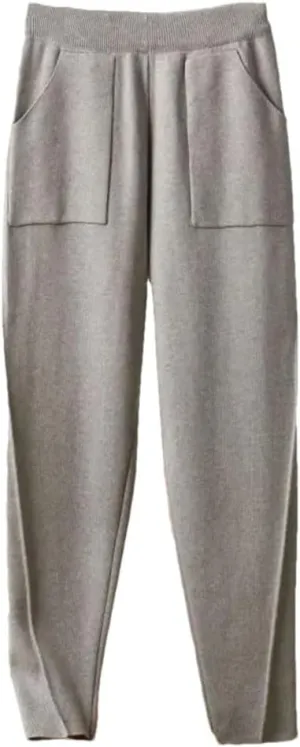 Women's Knitted Harem Pants Women's Casual Loose Pants Autumn and Winter Slimming Pants