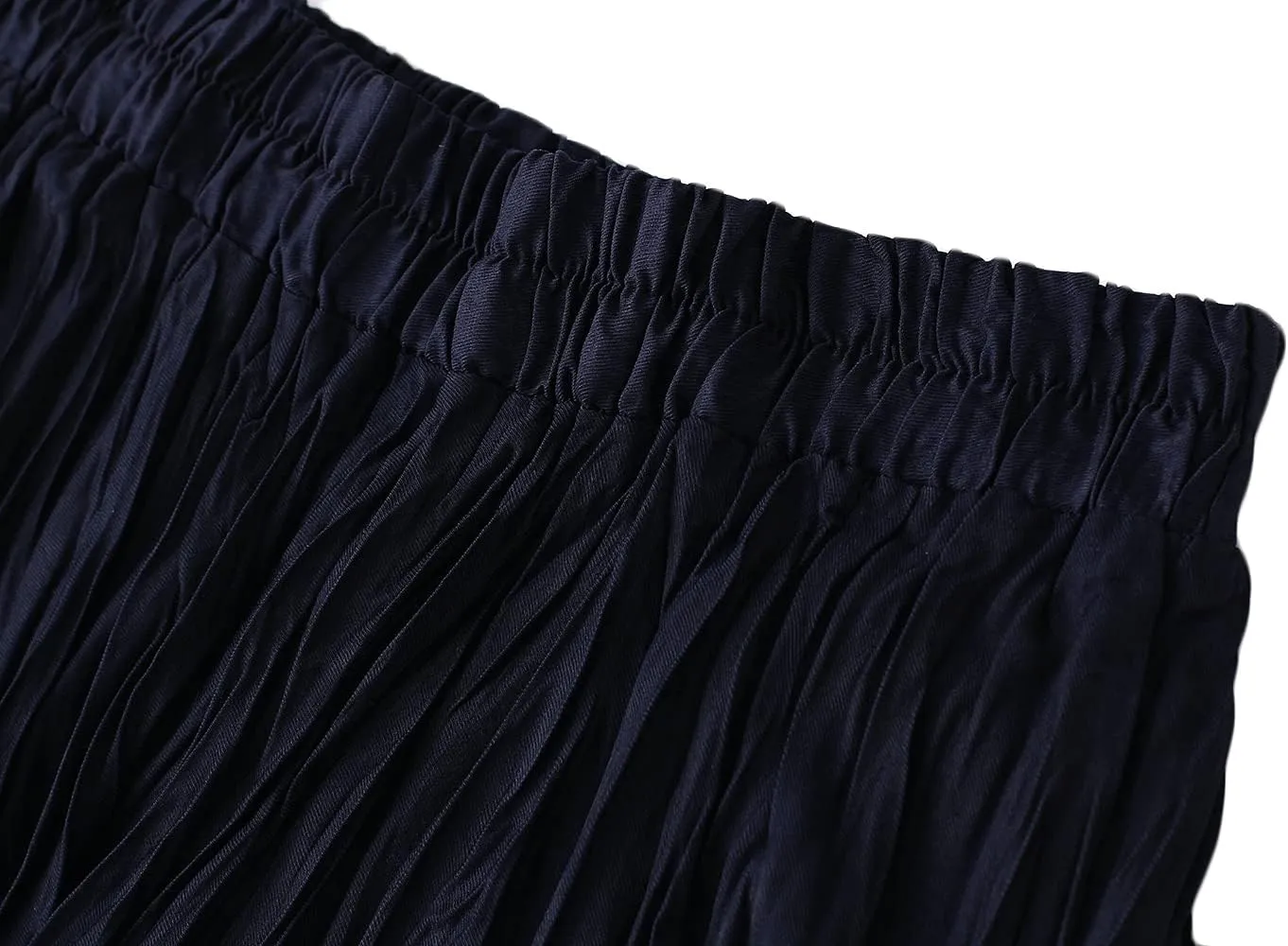 Women's Long Skirt High Waist Elastic Pleated Skirt Ballet Wedding Prom Party A-Line Casual Swing Midi Skirt