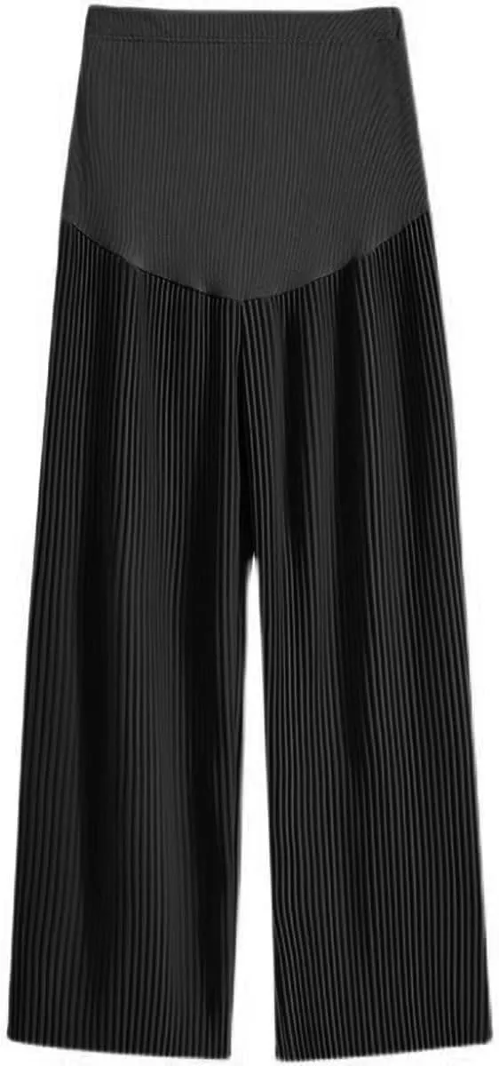 Women's Maternity Long Pants High Waist Lounge Wide Leg Palazzo Summer Loose Trousers Over The Belly Pregnancy Pants