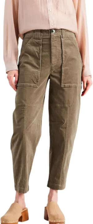 Women's Vintage Corduroy Pants High Waist Wide Leg Baggy Barrel Jeans Patch Pocketed Pants Trouser