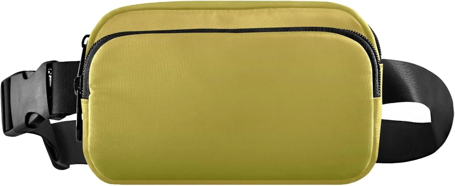 Yellow Olive Gradient Ombre Women Fanny Pack Waterproof Belt Bags Hip Pack Cute Travel Waist Pouch