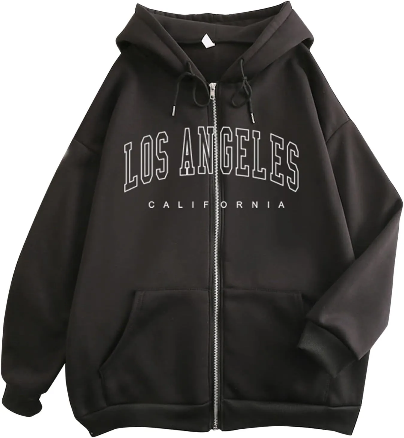 Zip Up Hoodies for Teen Girls Los Angeles Sweatshirt with Hood Full Zipper Hoodies Pullover Long Sleeve Tops with Pockets