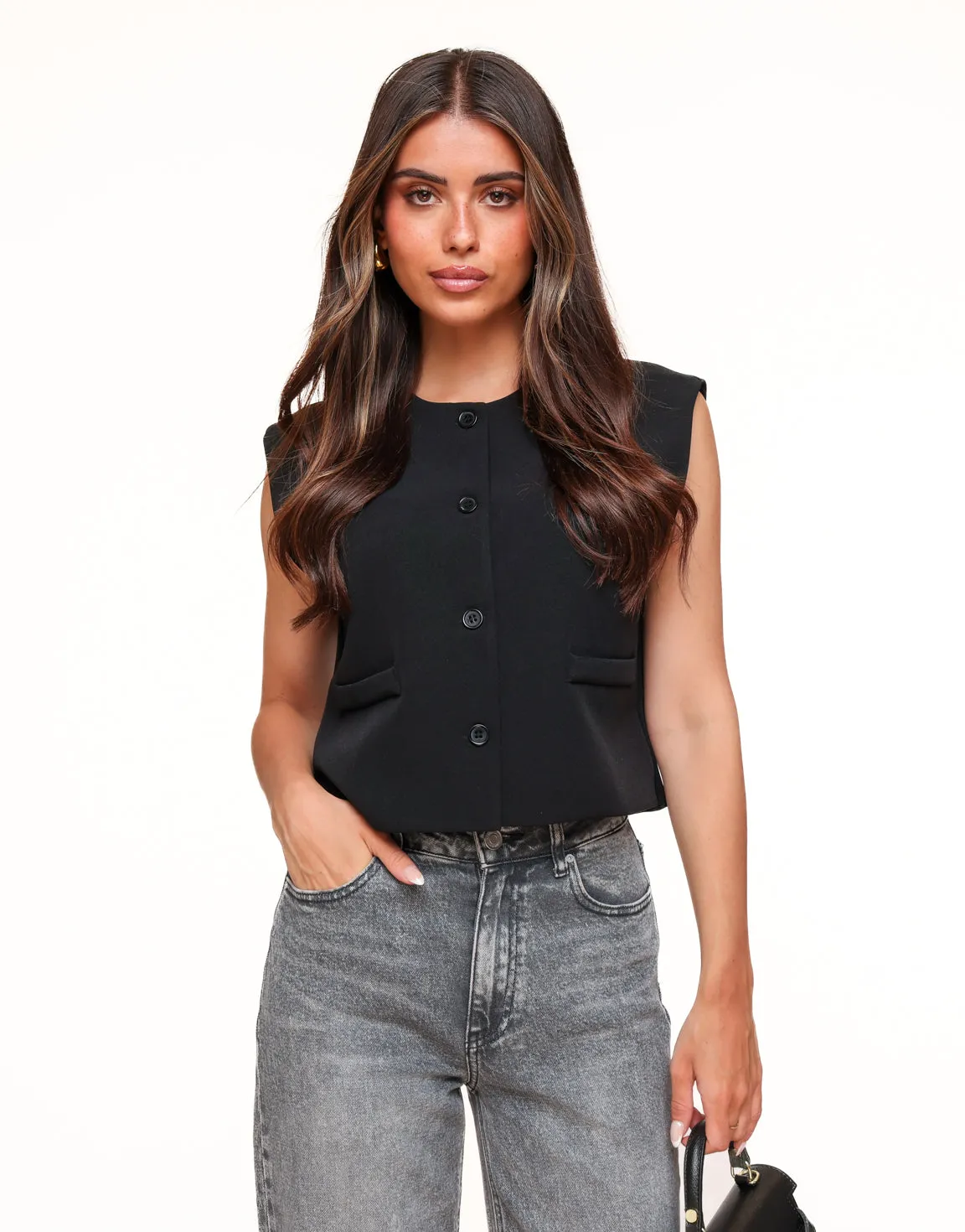 Zwarte F/W Edit Cropped - Gilet